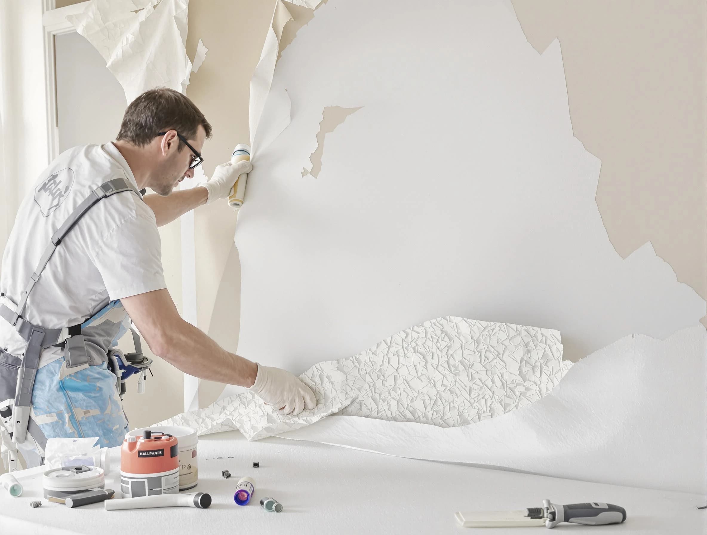 Detailed wallpaper removal and wall prep by Mesa House Painters in Mesa