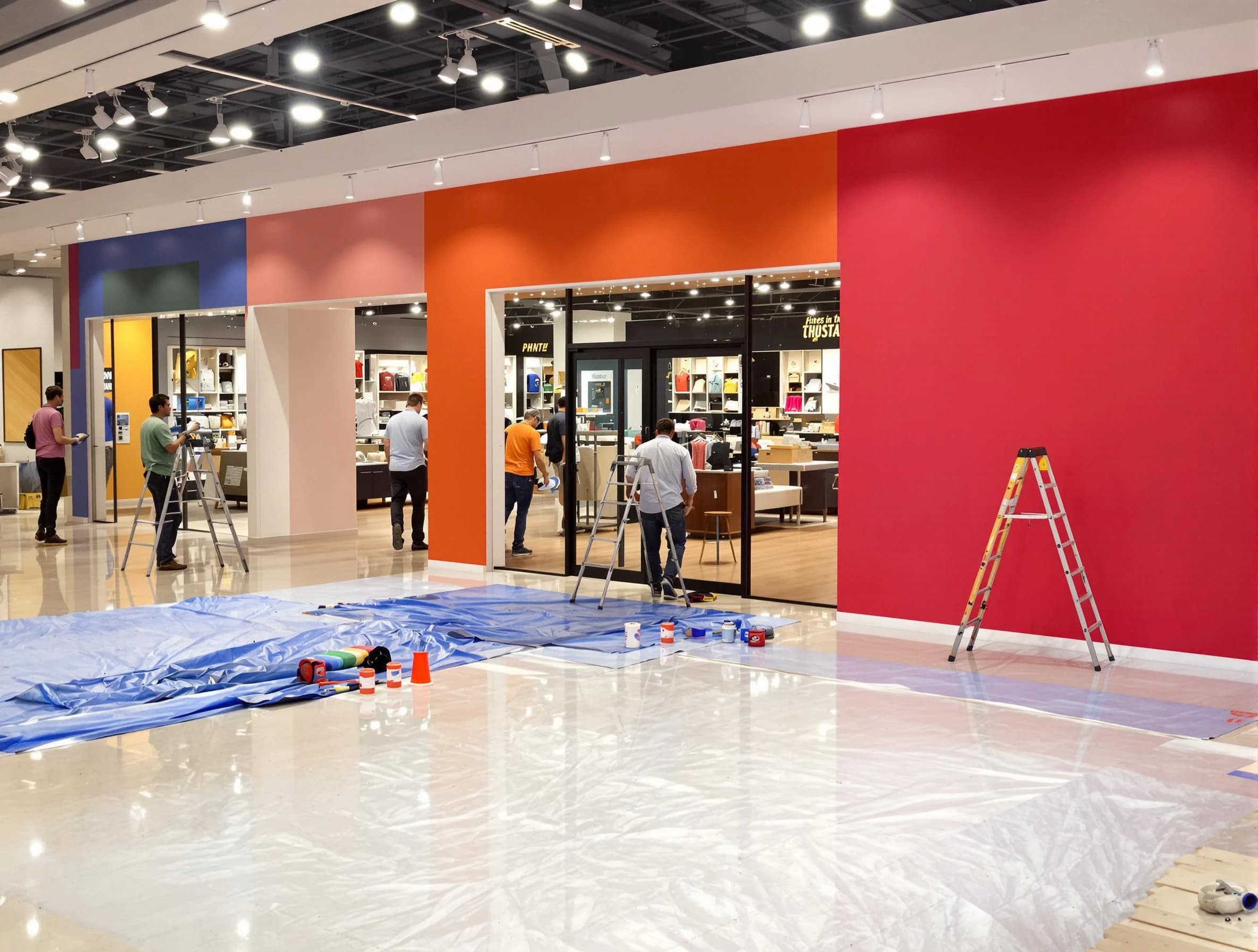 Mesa House Painters painting a commercial interior in Mesa, AZ