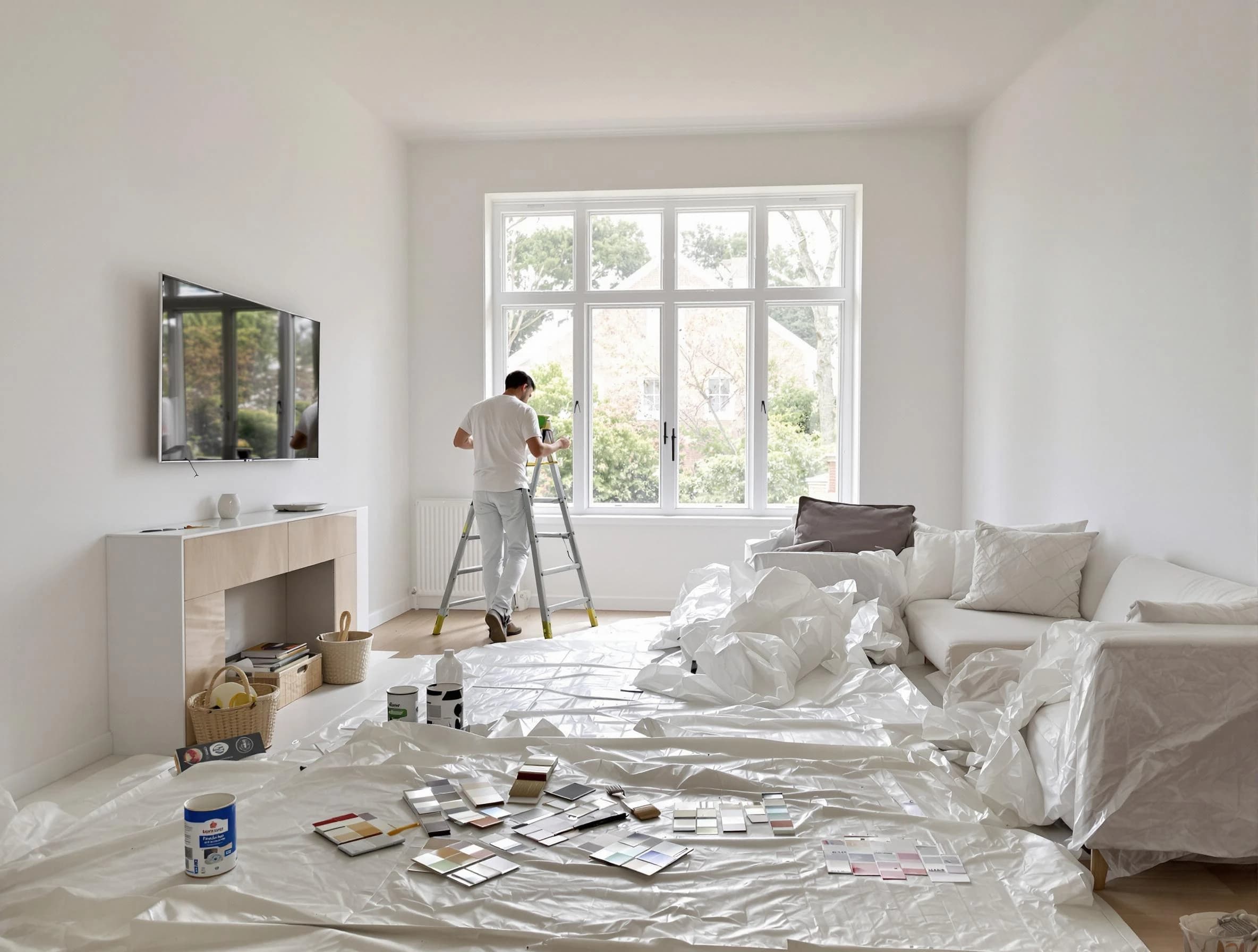 Mesa House Painters professional applying interior paint in Mesa, AZ