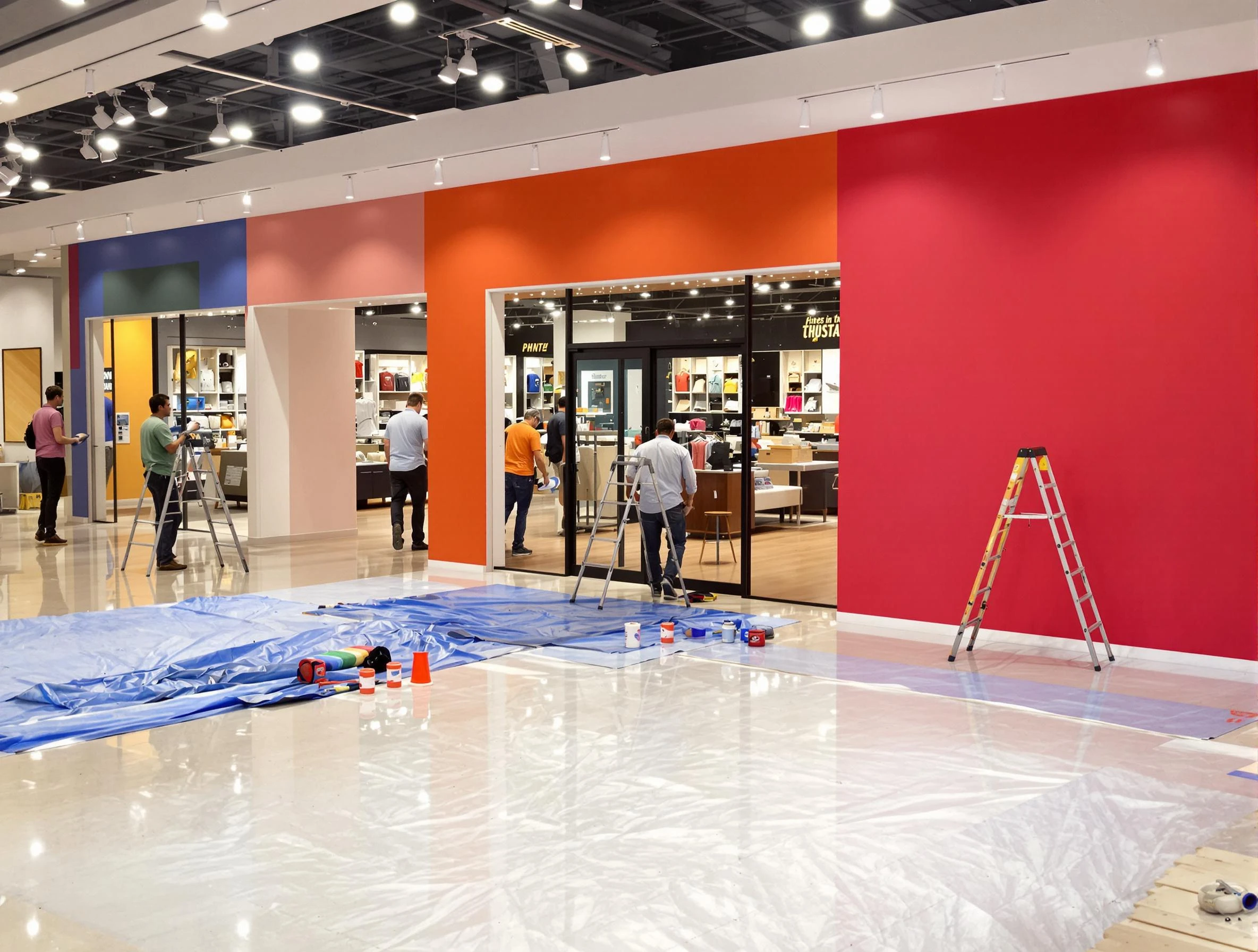 Mesa House Painters painting a commercial interior in Mesa, AZ