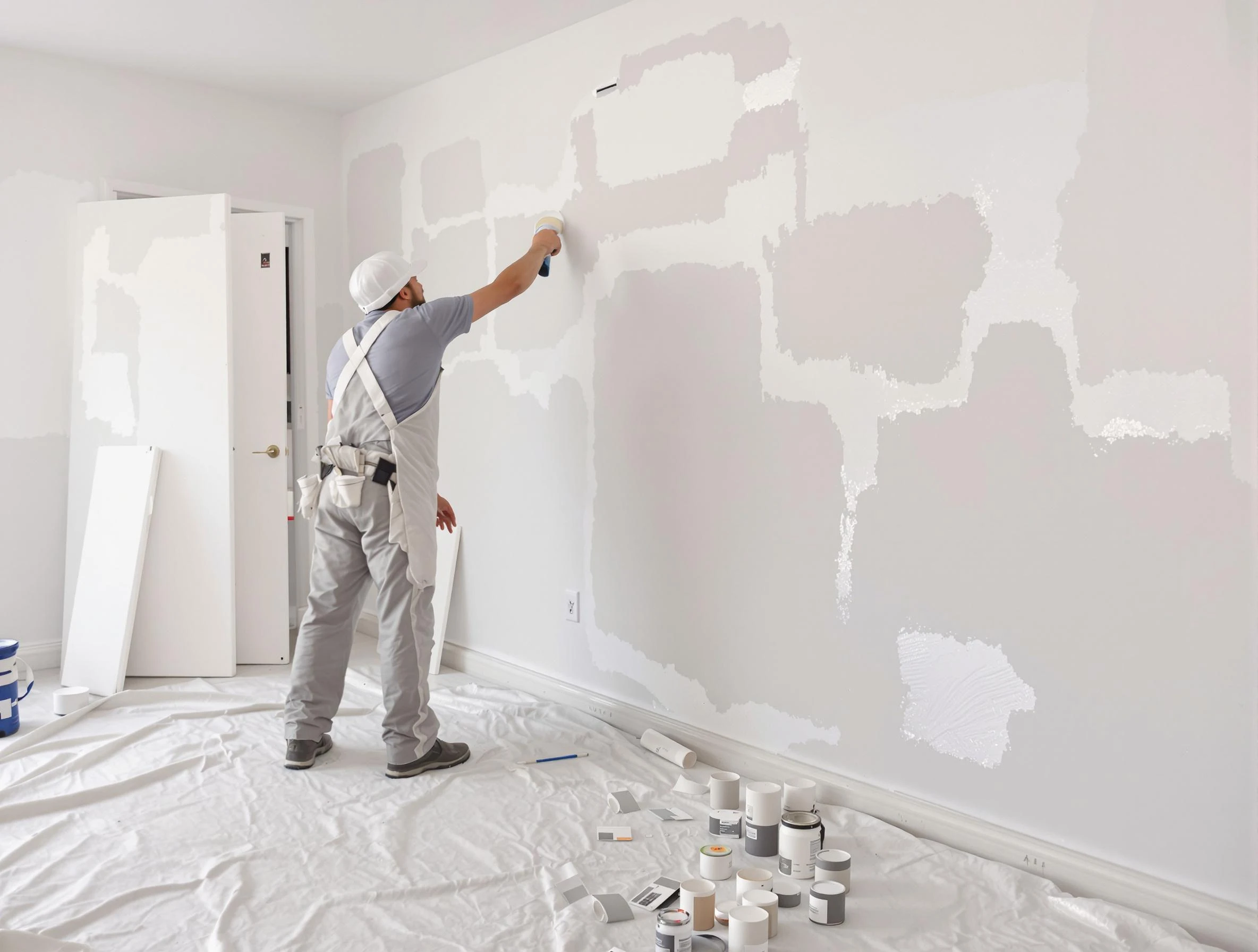 Before and after drywall repair by Mesa House Painters in Mesa